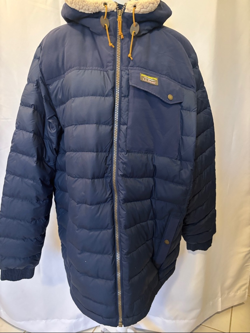 L.L.Bean Mens' Mountain Classic Down Hooded Jackek, Sherpa-Lined - XXL Tall
